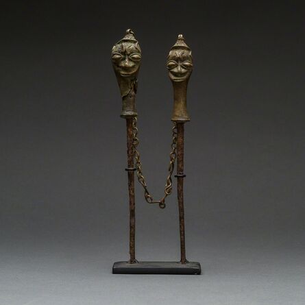 Unknown Yoruba, ‘Yoruba Linked Pair of Brass Edan Sculptures’, 19th Century AD to 20th Century AD