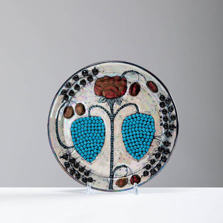 Birger Kaipiainen, ‘Small dish, decorated with a rose and pearls’, 1960's