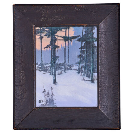 Sallie Coyne, ‘Fine Scenic Vellum plaque, "Winter Enchantment," Cincinnati, OH’, 1915