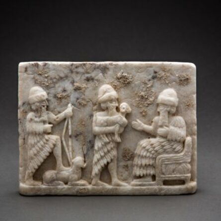 Unknown Sumerian, ‘Sumerian relief plaque in calcite alabaster’, 3000 BCE-2000 BCE