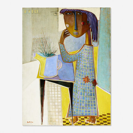 Angel Botello, ‘Girl with Vase’, c. 1980