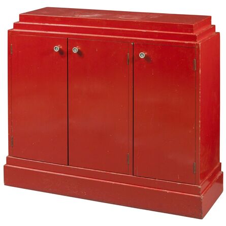 Paul T. Frankl, ‘Red Lacquered Wood Cabinet’, Circa 1938