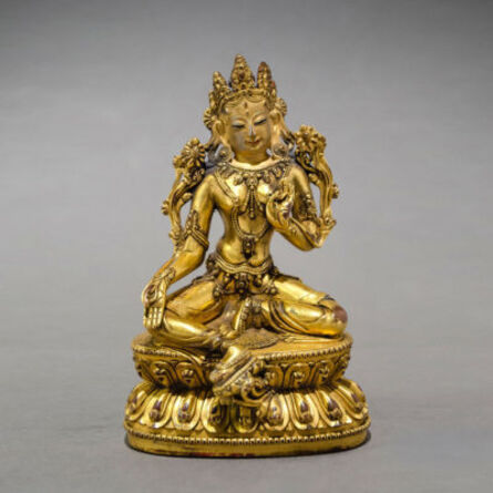Unknown Asian, ‘Sino-Tibetan Gilt-Bronze Tara Bodhisattva’, 1800-1900
