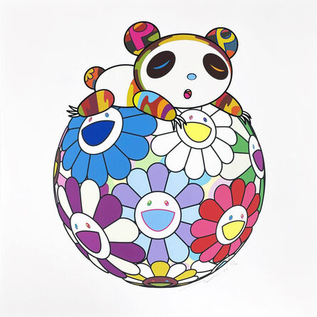 Takashi Murakami, ‘Atop a Ball of Flowers, A Panda Cub Sleeps Soundly’, 2020