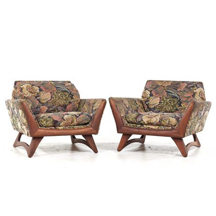 Adrian Pearsall, ‘Adrian Pearsall for Craft Associates Mid Century Walnut Lounge Chairs - Pair’, 1970-1979