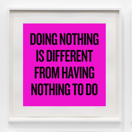 Douglas Coupland, ‘Doing nothing is different from having nothing to do’, 2020