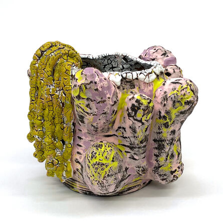 Vince Palacios, ‘Abraded Pink and Yellow Vessel’, 2021