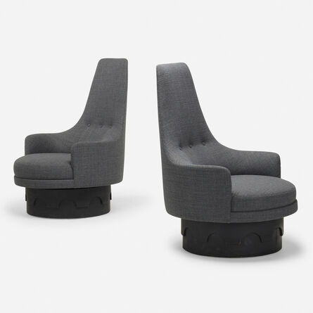 Adrian Pearsall, ‘swivel lounge chairs, pair’, c. 1960