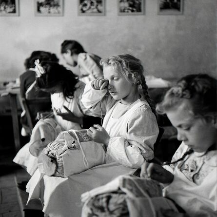 Tony Vaccaro, ‘"Tired Eyes". Orphans in a sewing class, Trieste, Italy, 1947 ’, 1947