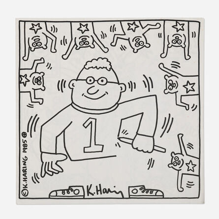 Keith Haring, ‘Tony Shafrazi exhibition advertisement; Coloring Book (two works)’