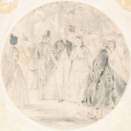 Walter Crane, ‘Kensington Gardens [recto]’, 1863