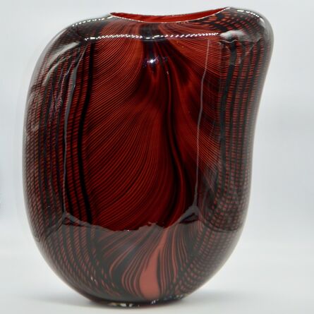 Massimiliano Schiavon, ‘Glass Vase Carnivale Waves, Red and Black ’, 2017