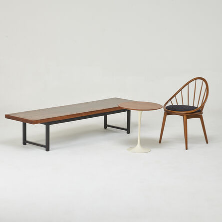 Ib Kofod-Larsen, ‘Spindle back lounge chair, tulip side table, and coffee table’, 1950s