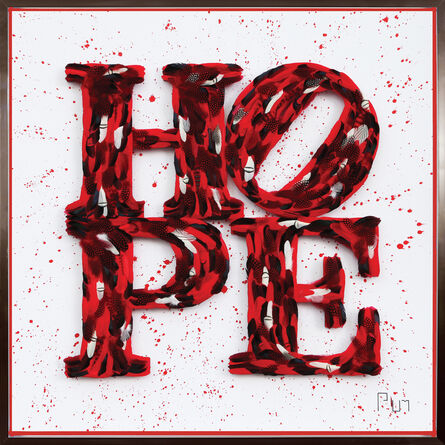 Plum, ‘“Hope – Red Splash, Tribute to Robert Indiana”’, 2019