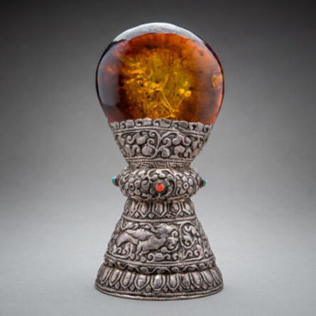 Unknown Asian, ‘Amber Set in Silver Stand’, 19-20