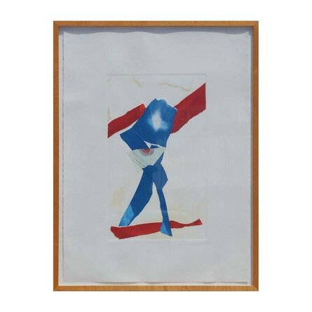John Howard, ‘"Red Line La Grange" Modern Abstract Monotype Collage’, 1982