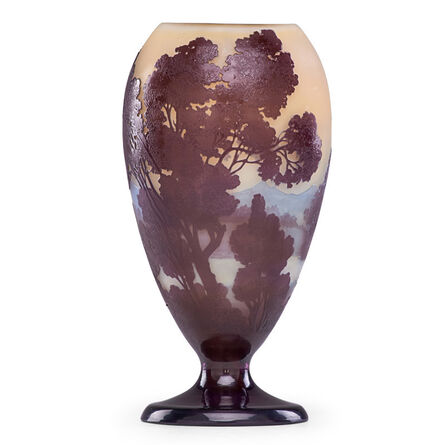 Galle, ‘Vase with trees and mountainous landscape, France’, early 20th C.