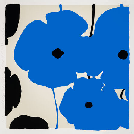 Donald Sultan, ‘Blue and Black Poppies’, 2020