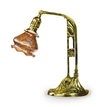 Loetz, ‘Loetz Desklamp, brass, iridescent glass, ca 1901 Phenomen Gre 1/104 ’, ca. 1901