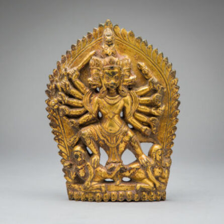 Unknown Asian, ‘Gilded bronze high-relief of the goddess Kali’, 1800-1900