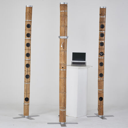 Ezri Tarazi, ‘Set of three "Living Forest" bamboo totems: one  monitor/media stand and two speakers’, 2000s