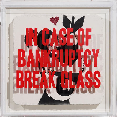 Thirsty Bstrd, ‘In Case of Bankruptcy - Banksy Bomb Hugger Red Glitter’, ca. 2022
