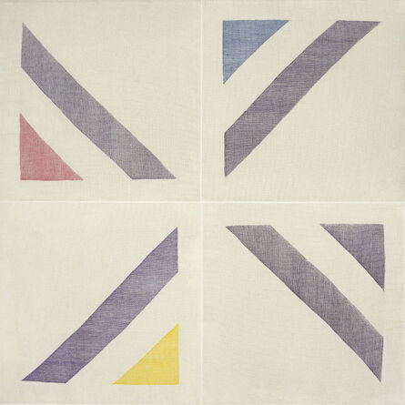 Ruth Laskey, ‘Twill Weave Grid (Permanent Violet/Ruby Red/Cobalt  Blue/Primrose Yellow),’, 2015