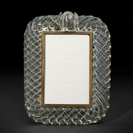 Murano, ‘A Cristallo ritorto glass and brass Picture Frame’