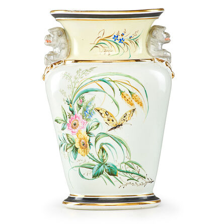 Union Porcelain Works, ‘Vase with monkeys, flowers, and butterflies, Greenpoint, NY’, ca. 1900