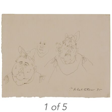 Pavel Tchelitchew, ‘Untitled Studies (T-23); Fat Child (34-36);  Untitled, Children in a Landscape (T-42); Untitled, Seated Figure (38-18); Untitled, Figure with Bow (35-35)’