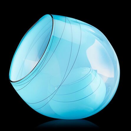 Dale Chihuly, ‘Two-piece sky blue Basket Set with black lip wrap, Seattle, WA’, 2004