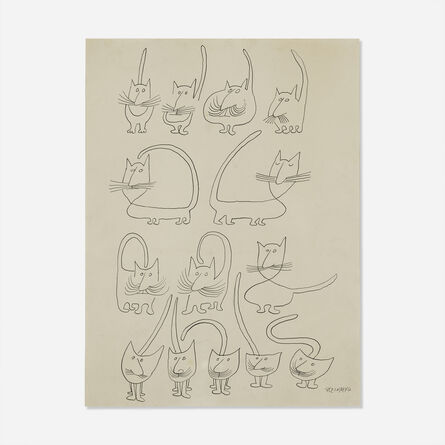 Saul Steinberg, ‘Untitled (Cats)’