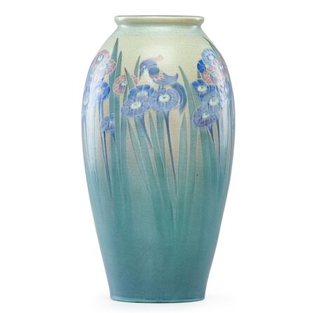 Lorinda Epply, ‘Large Vellum vase with stylized flowers and birds’, 1916