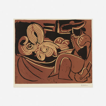 Pablo Picasso, ‘Femme Couchee et Homme a la Guitare’, 1959
