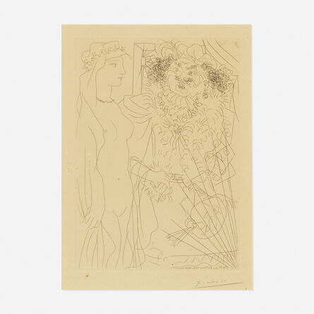 Pablo Picasso, ‘Rembrandt et femme au voile (from La Suite Vollard)’, 1934