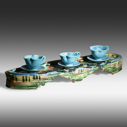Betty Woodman, ‘Untitled (tray, three cups and saucers)’, c. 1985