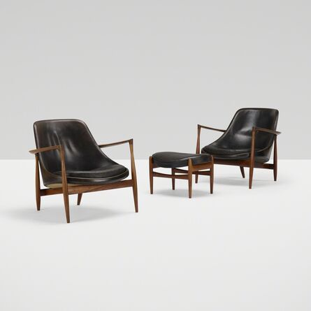 Ib Kofod-Larsen, ‘Elizabeth Chairs, Pair and Ottoman’, 1956