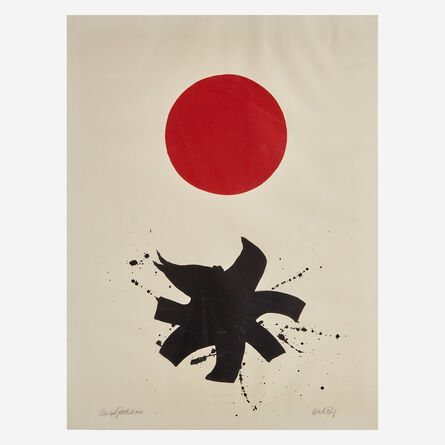 Adolph Gottlieb, ‘Black Splash Under Red Sphere’, 1966