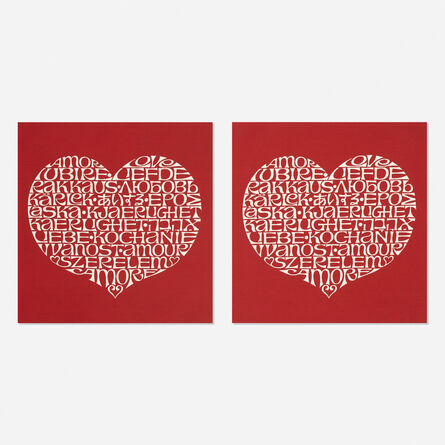 Alexander Girard, ‘International Love Heart fabric panels, pair’, 1972