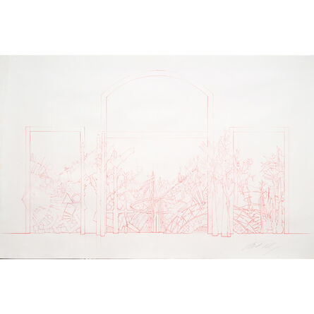 Albert Paley, ‘Large format proposal drawing for Florida State University Stadium gate (Tallahassee, FL), Rochester, NY’, 1997