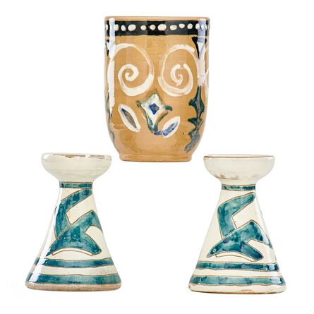 Shearwater, ‘Small vase and two candlesticks’, 1930s-50s