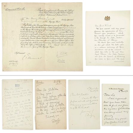 ‘[ENGLISH HISTORICAL PERSONAGES] Small group of autograph letters and documents’