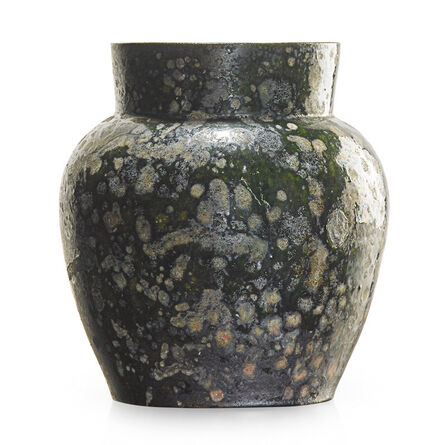 George Ohr, ‘Large vase, green and gunmetal blister glaze, Biloxi, MS’, 1897-1900