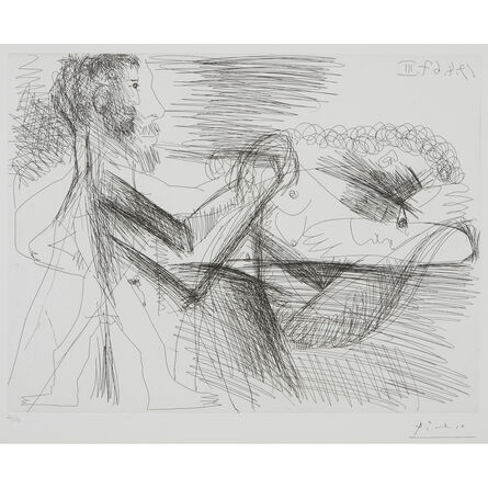 Pablo Picasso, ‘Homme Assis Près d'une Femme Allongeé’