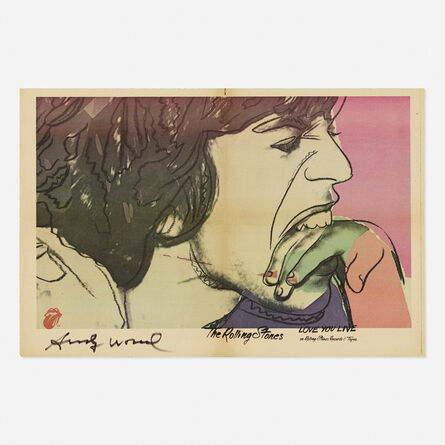 Andy Warhol, ‘Signed Love You Live Rolling Stones poster’, 1977