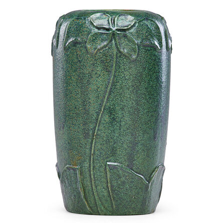 Merrimac Pottery, ‘Vase with stylized flowers, Newburyport, MA’, ca. 1905