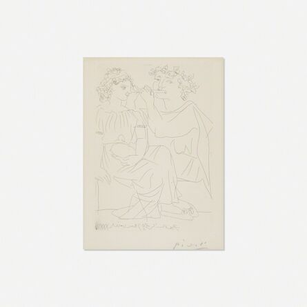 Pablo Picasso, ‘Flutiste et Jeune Fille au Tambourin from La Suite Vollard’, 1934