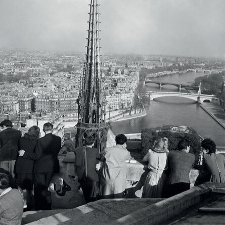 AFP, ‘Parisians and tourists visit the cathedral Notre Dame de Paris in April 1947, as it has just reopened after World War II.’, 1947