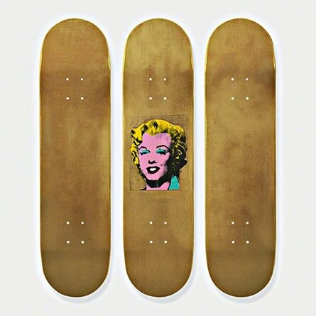 Andy Warhol, ‘Gold Marilyn Monroe Skateboard Triptych (Limited Edition Set of Skateboards with signed COA)’, 2015