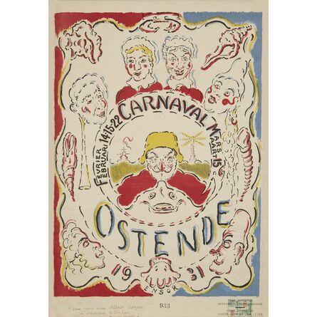 James Ensor, ‘Affiche Pour Le Carnaval D'Ostende’, 1931